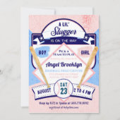 Little Slugger Baseball Baby Geslacht Onthullen Pa Kaart (Voorkant)