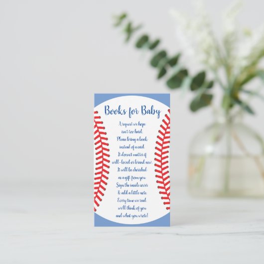 Little Slugger Baseball Baby shower Books for Baby Informatiekaartje (Staand voorkant)