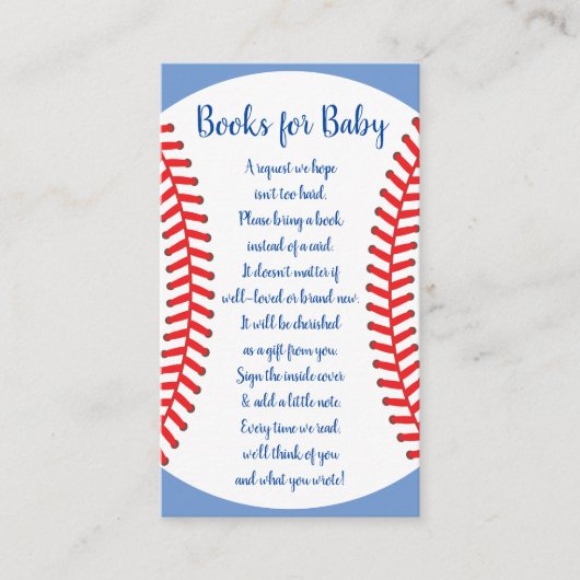 Little Slugger Baseball Baby shower Books for Baby Informatiekaartje (Voorkant)