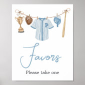 Little Slugger Baseball Baby shower Favors Poster (Voorkant)