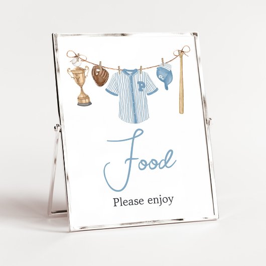 Little Slugger Baseball Baby shower Food Poster
