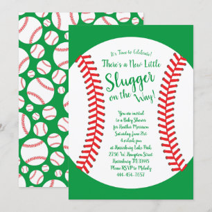 Little Slugger Baseball Baby shower Gender Neutral Kaart