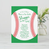Little Slugger Baseball Baby shower Genderneutraal Kaart (Staand voorkant)