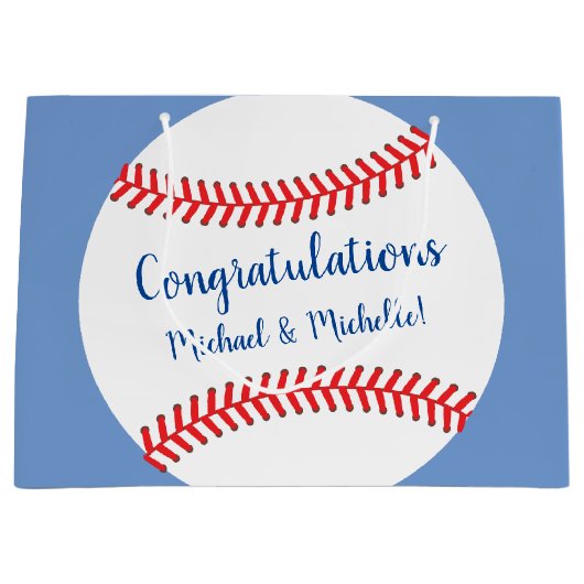 Little Slugger Baseball Baby shower Groot Cadeauzakje (Voorkant)