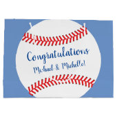 Little Slugger Baseball Baby shower Groot Cadeauzakje (Achterkant)