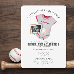 Little Slugger Baseball Baby shower Invitation Kaart