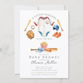 Little Slugger Baseball Baby Shower Invite Kaart (Voorkant)