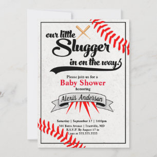 Little Slugger Baseball Baby shower Kaart