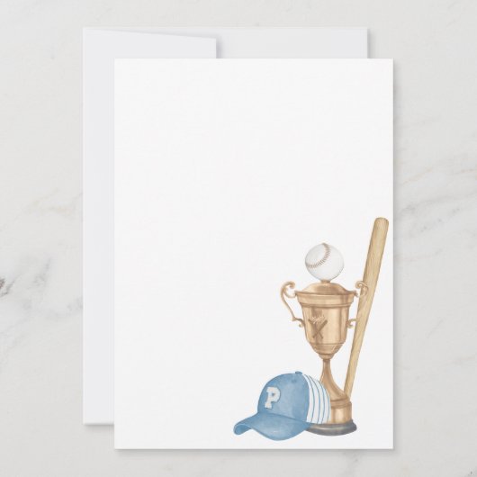 Little Slugger Baseball Baby shower Kaart (Achterkant)