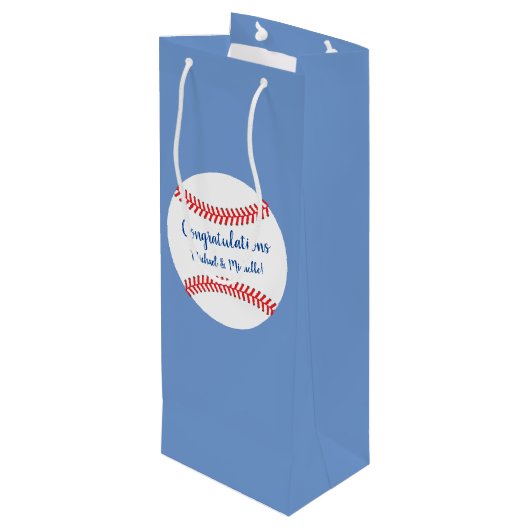 Little Slugger Baseball Baby shower Medium Gift Ba Wijn Cadeautas (Achterkant Gekanteld)