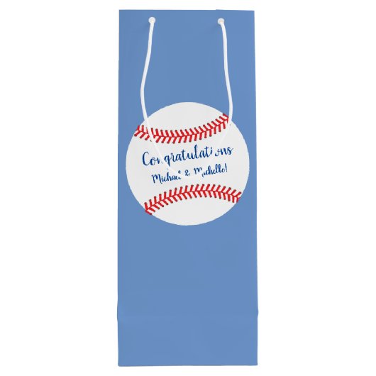 Little Slugger Baseball Baby shower Medium Gift Ba Wijn Cadeautas (Achterkant)