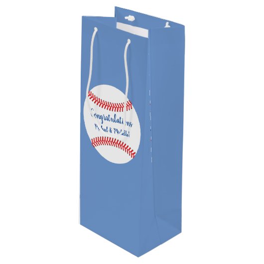 Little Slugger Baseball Baby shower Medium Gift Ba Wijn Cadeautas (Voorkant Gekanteld)