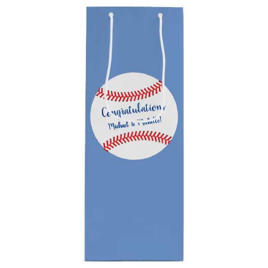 Little Slugger Baseball Baby shower Medium Gift Ba Wijn Cadeautas (Voorkant)