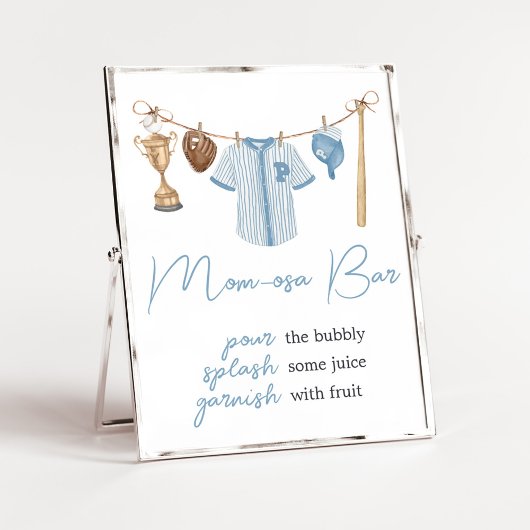 Little Slugger Baseball Baby shower Mom Osa Bar Poster