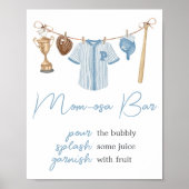 Little Slugger Baseball Baby shower Mom Osa Bar Poster (Voorkant)