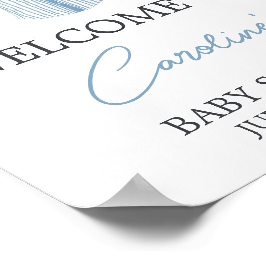 Little Slugger Baseball Baby shower Welkom Poster (Hoek)