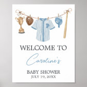 Little Slugger Baseball Baby shower Welkom Poster (Voorkant)