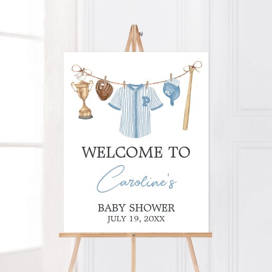Little Slugger Baseball Baby shower Welkom Poster