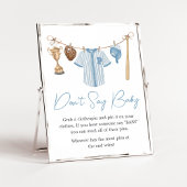 Little Slugger Baseball Baby shower Zeg geen Baby Poster