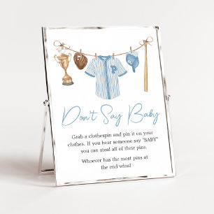 Little Slugger Baseball Baby shower Zeg geen Baby Poster