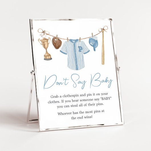 Little Slugger Baseball Baby shower Zeg geen Baby Poster