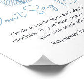 Little Slugger Baseball Baby shower Zeg geen Baby Poster (Hoek)