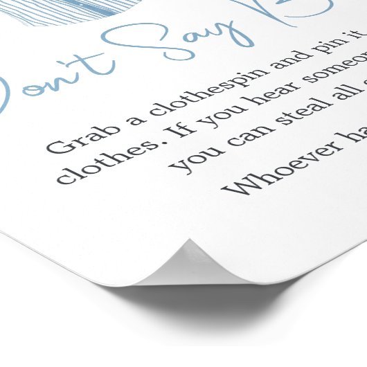 Little Slugger Baseball Baby shower Zeg geen Baby Poster (Hoek)