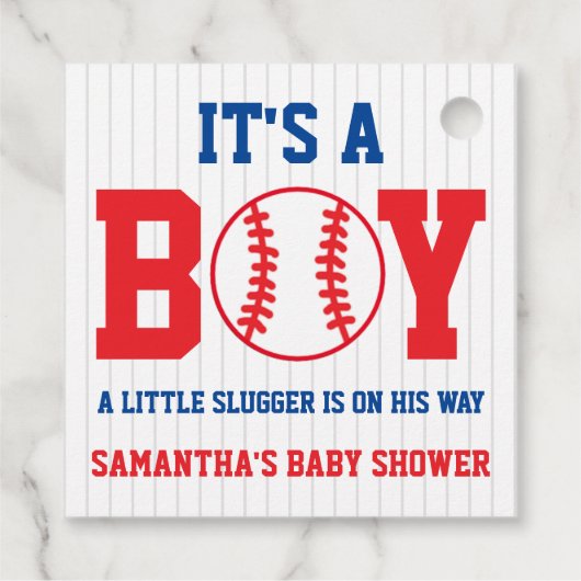 Little Slugger Baseball Boy Baby shower Bedankjes Labels (Achterkant)