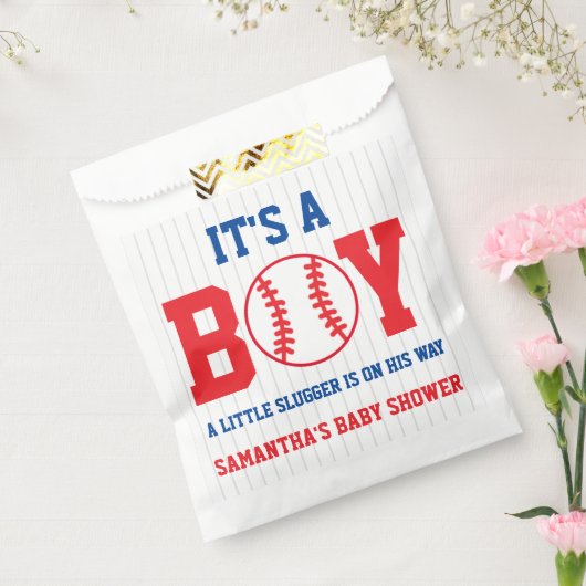 Little Slugger Baseball Boy Baby shower Bedankzakje (Gezegeld)