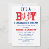 Little Slugger Baseball Boy Baby shower Kaart (Voorkant)