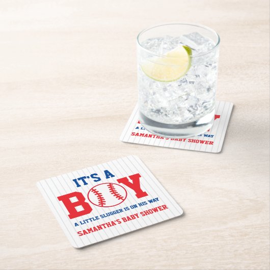 Little Slugger Baseball Boy Baby shower Kartonnen Onderzetters (Insitu)