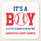 Little Slugger Baseball Boy Baby shower Kartonnen Onderzetters (Voorkant)