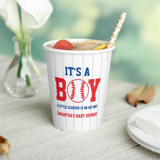 Little Slugger Baseball Boy Baby shower Papieren Bekers (Insitu)