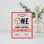 Little Slugger Baseball Budget 1st Birthday Invite (Staand voorkant)