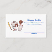 Little Slugger Baseball Diaper Raffle Baby Shower Informatiekaartje (Voorkant)