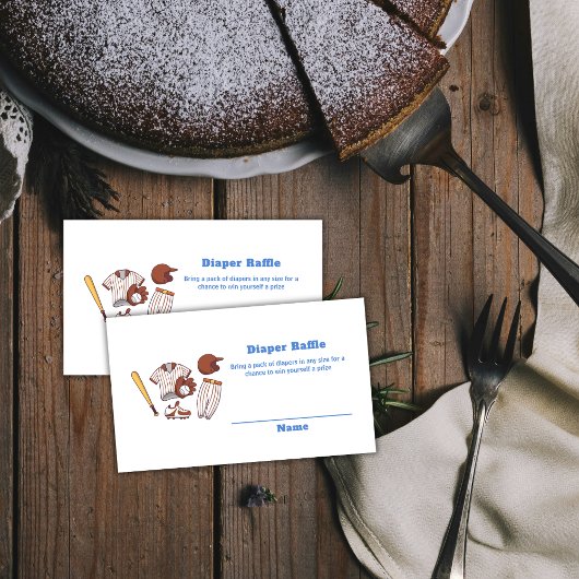 Little Slugger Baseball Diaper Raffle Baby Shower Informatiekaartje