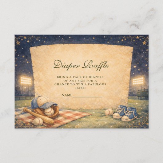 Little Slugger Baseball Diapper Raffle Informatiekaartje (Voorkant)