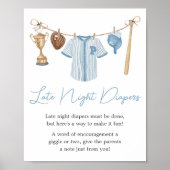 Little Slugger Baseball Late Night Luiers Poster (Voorkant)