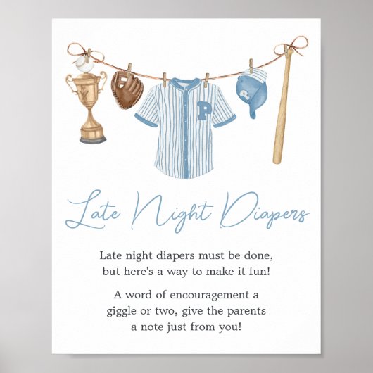 Little Slugger Baseball Late Night Luiers Poster (Voorkant)