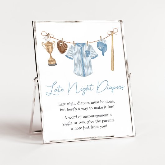 Little Slugger Baseball Late Night Luiers Poster