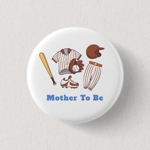 Little Slugger Baseball Moeder Wordt Baby Borrel  Ronde Button 3,2 Cm