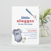 Little Slugger Baseball Shirt Bottle Baby Shower Kaart (Staand voorkant)