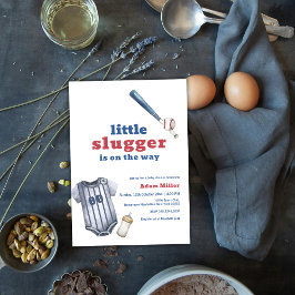 Little Slugger Baseball Shirt Bottle Baby Shower Kaart