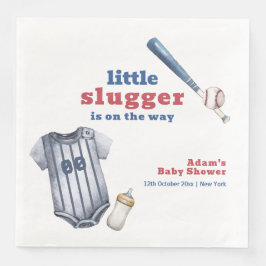 Little Slugger Baseball Shirt Bottle Baby Shower  Servet
