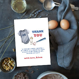 Little Slugger Baseball Shirt Boy Baby Shower  Bedankkaart