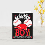 Little Slugger Boy Coming Soon Baby Announcement B Kaart (Gele Bloem)