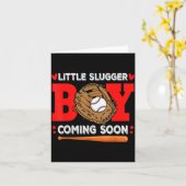 Little Slugger Boy Coming Soon Baby Announcement B Kaart (Gele Bloem)