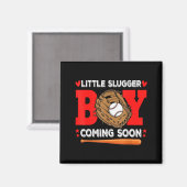 Little Slugger Boy Coming Soon Baby Announcement B Magneet (Voorkant / Achterkant)