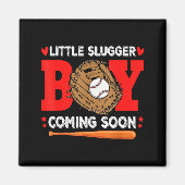 Little Slugger Boy Coming Soon Baby Announcement B Magneet (Voorkant)