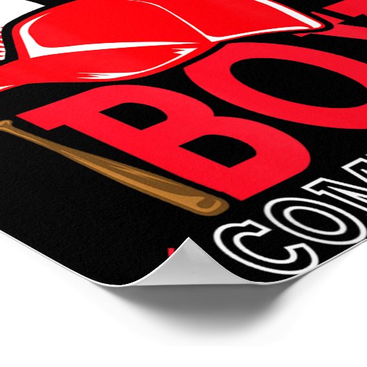 Little Slugger Boy Coming Soon Baby Announcement B Poster (Hoek)